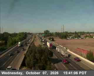 The road at 168 - NB 5 south of French Camp Slough, live