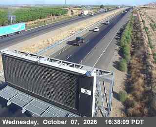 The road at 177 - SB 5 Westley Rest Area CMS, live