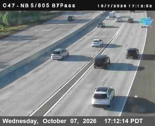 The road at (C 047) NB 5/805 Bypass, live