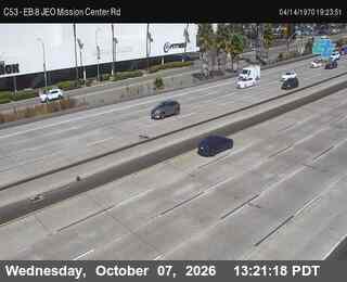 The road at Just East Of Mission Center Road, live