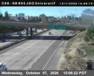 The road at I-805 Just South of University, live
