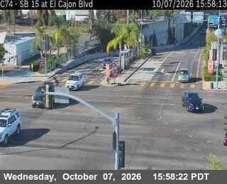 The road at El Cajon Boulevard, live