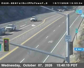 The road at Scripps Poway Bottom, live