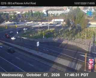 The road at SB at Palomar Airport Road, live