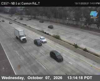 The road at NB at Cannon Rd T, live