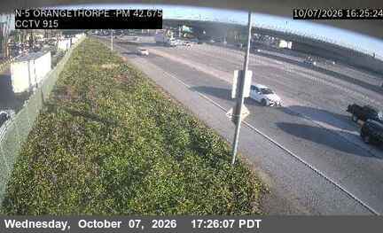 The road at NB at Orangethorpe, live