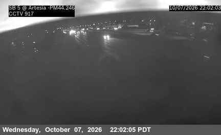 The road at SB I-5 at Artesia, live