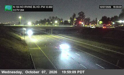 The road at North of Irvine Boulevard Overcross, live