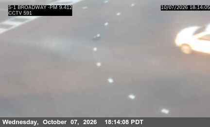 The road at SB PCH at Broadway, live