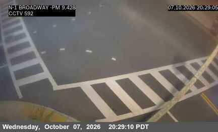 The road at NB PCH at Broadway, live