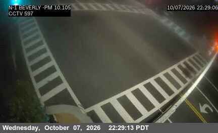 The road at NB PCH at Beverly, live