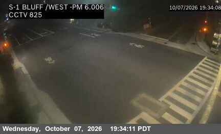 The road at SB PCH at Bluff Dr/West St, live