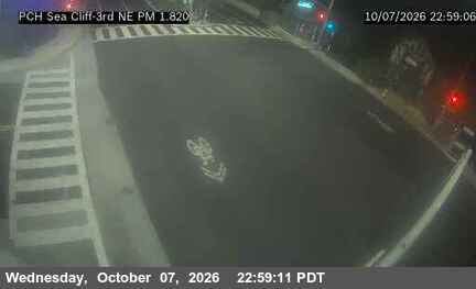 The road at NB PCH at Sea Cliff/3rd Ave, live