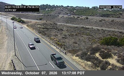 The road at EB SR-91 -241Connector, live