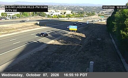 The road at North of Laguna Hills Drive Overcross, live