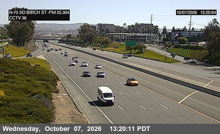 The road at South of Birch Street Overcross, live