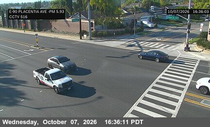 The road at Placentia Ave SE Corner, live
