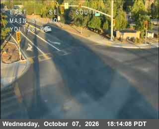 The road at Hwy 128 at Main St (Winters), live