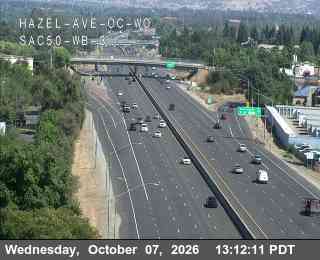 The road at Hwy 50 at Hazel Ave OC WO WB 3, live