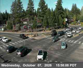 The road at Hwy 50 at Hwy 89, live