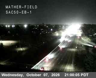 The road at Hwy 50 at Mather Field EB 1, live