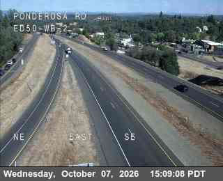The road at Hwy 50 at Ponderosa 2, live