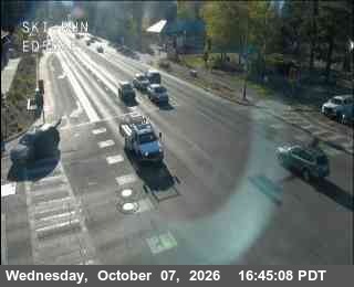 The road at Hwy 50 at Ski Run, live