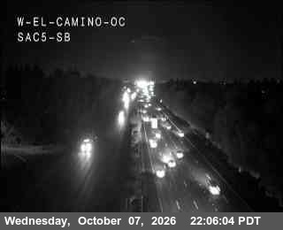 The road at Hwy 5 at W El Camino, live
