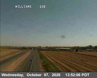 The road at Hwy 5 at Williams SB, live