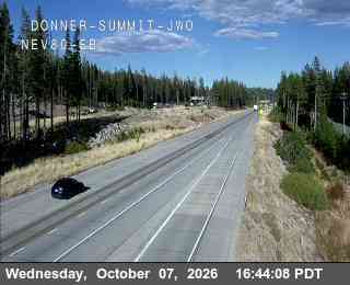 The road at Hwy 80 at Donner Summit, live
