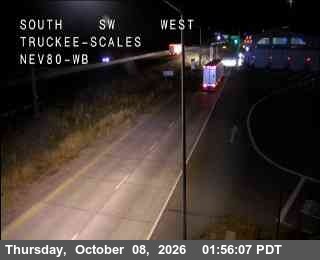 The road at Hwy 80 at Truckee Scales, live