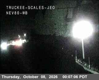 The road at Hwy 80 at Truckee Scales WB, live