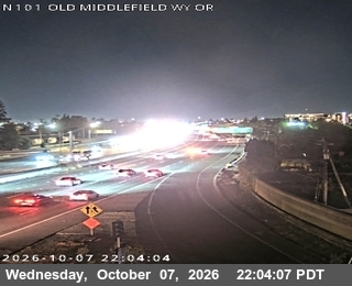 The road at Old Middlefield Way Onramp, live