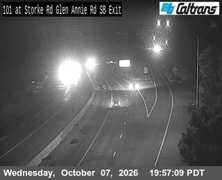The road at Glen Annie Road SB Exit, live