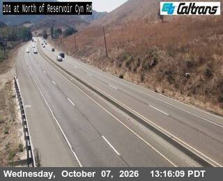 The road at North of Reservoir Canyon Road, live