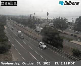 The road at SR-1 and Bello St, live