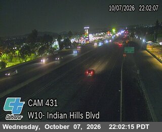 The road at Indian Hill Blvd, live