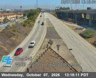 The road at WB 105 / SB 405 Connector, live