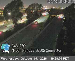 The road at NB 405 / EB 105 Connector, live