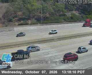 The road at S/o Imperial Hwy On-Ramp, live