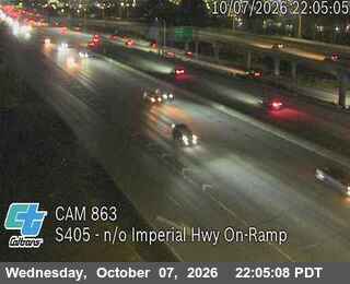The road at N/o Imperial Hwy On-Ramp, live