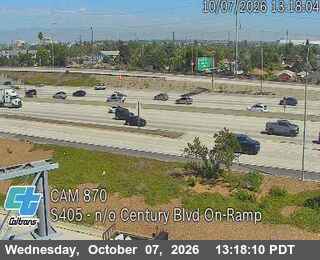 The road at N/o Century Blvd On-Ramp, live