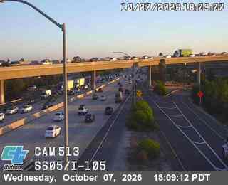 The road at I-105, live