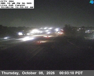 The road at Live Oak Canyon Rd WB, live
