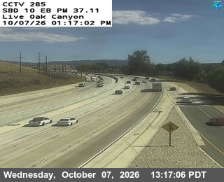 The road at Live Oak Canyon EB Onramp, live