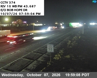 The road at East of Bob Hope Drive, live