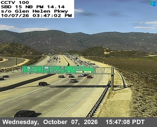 The road at S of Glen Helen Parkway, live