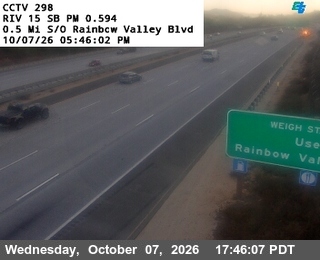 The road at 0.5 mi south of Rainbow Valley Truck Inspection Station, live