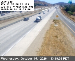 The road at South of SR-74 / Central Avenue, live