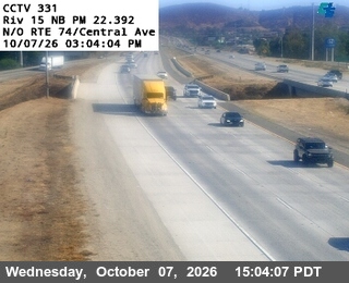 The road at North of SR-74 / Central Avenue, live